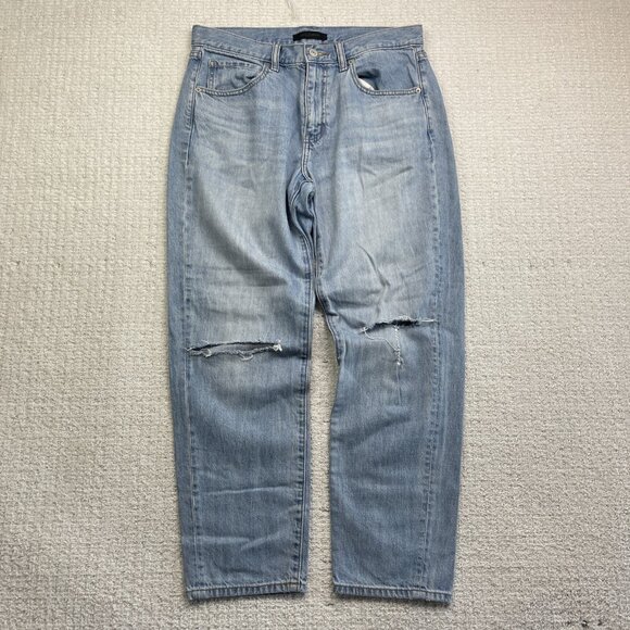 Uniqlo Denim - UNIQLO Relaxed Ankle Blue Jeans Size 27 Wide Fit Tapered Distressed Y2K Loose